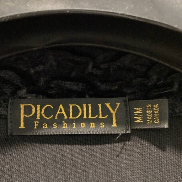 Picadilly Black Velvet Top & Cardigan Size M - Picture 14 of 16